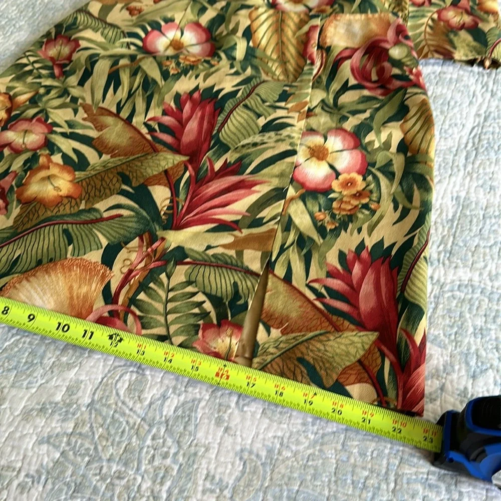 Ultra Dress Collection Tropical Floral Midi Dress in Green, Pink, Gold - Picture 15 of 16